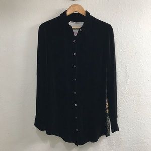 Johnny Was 3J Workshop Velvet Sheer Peacock Top